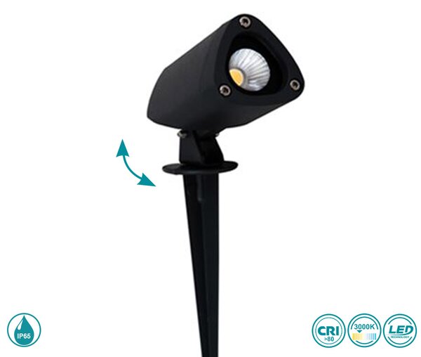 Σποτ Με Καρφί Εξωτερικού Χώρου Sole Luce 2063000109 Μαύρο