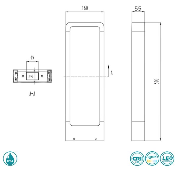 Κολωνάκι Εξωτερικού Χώρου Trio Lighting Reno 520760142