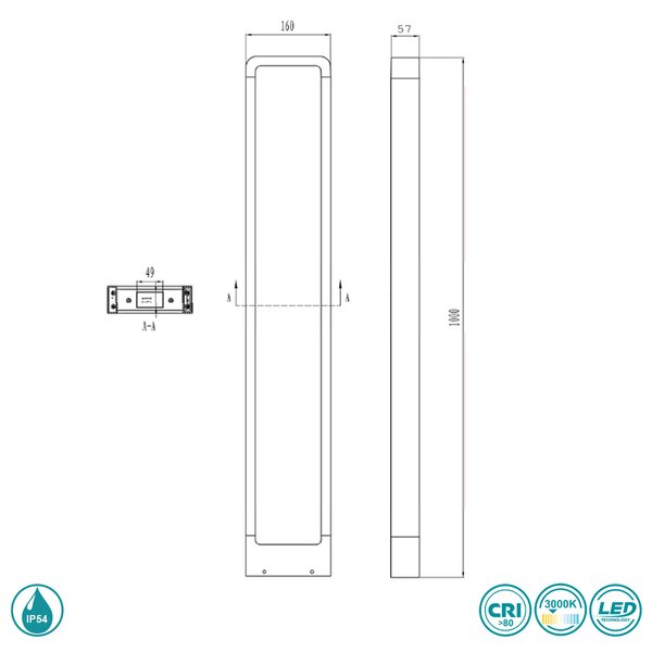Κολωνάκι Εξωτερικού Χώρου Trio Lighting Reno 420760142