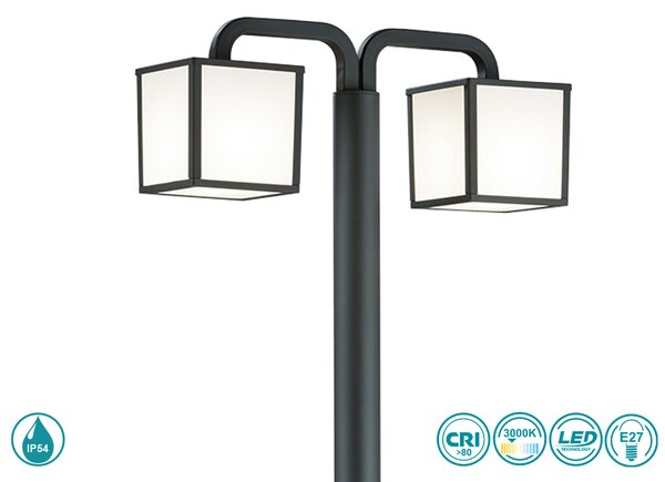Κολώνα Εξωτερικού Χώρου Trio Lighting Cubango 421560242 Ανθρακί