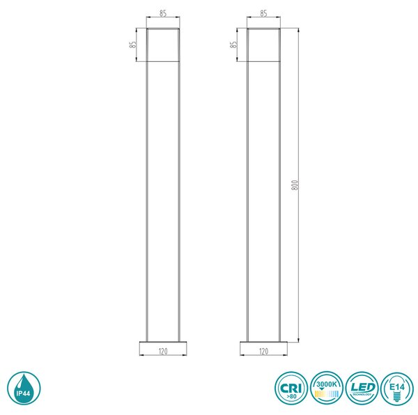 Κολωνάκι Εξωτερικού Χώρου Trio Lighting Hudson 420060142 Ανθρακί