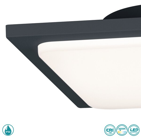 Φωτιστικό Οροφής Εξωτερικού Χώρου Trio Lighting Trave 620160142 Ανθρακί