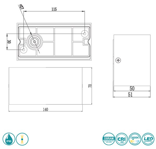 Απλίκα Εξωτερικού Χώρου Trio Lighting Trent 226960231 Λευκή
