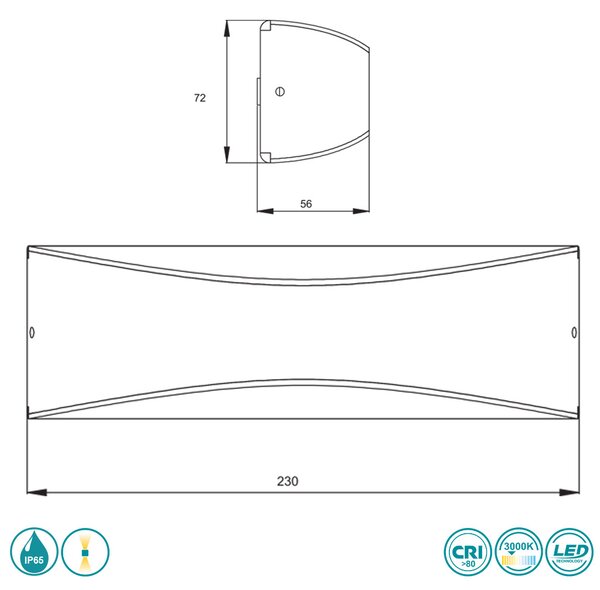 Απλίκα Εξωτερικού Χώρου Trio Lighting Konda 228560242 Ανθρακί