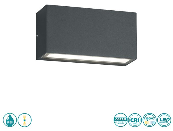 Απλίκα Εξωτερικού Χώρου Trio Lighting Trent 226960242 Ανθρακί