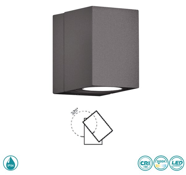 Απλίκα Εξωτερικού Χώρου Trio Lighting Tiber 229160142 Ανθρακί
