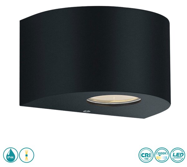 Απλίκα Εξωτερικού Χώρου RL Lighting Rosario R28232632 Μαύρο Ματ
