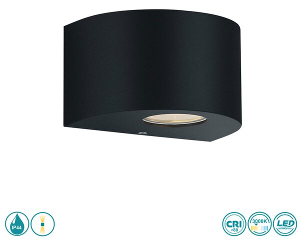 Απλίκα Εξωτερικού Χώρου RL Lighting Rosario R28232632 Μαύρο Ματ