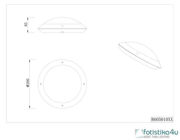 Φωτιστικό Οροφής Reality Lighting -RL CAMARO R60501031 Λευκό Ματ (White Mat)