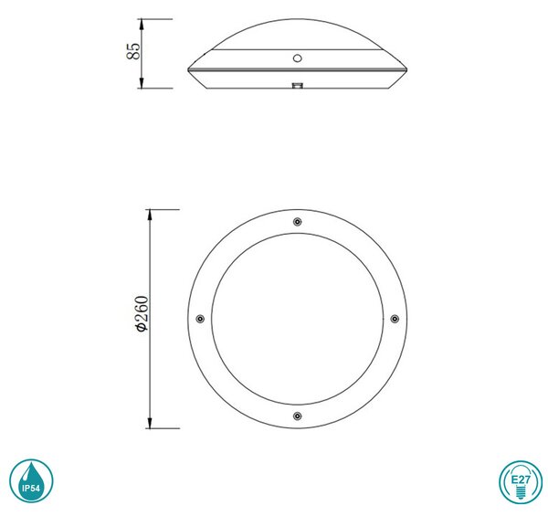 Φωτιστικό Οροφής Reality Lighting -RL CAMARO R60501031 Λευκό Ματ (White Mat)