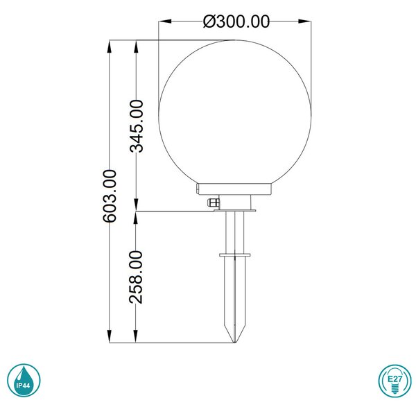 Σποτ Με Καρφί Εξωτερικού Χώρου RL Lighting Bolo R57043001