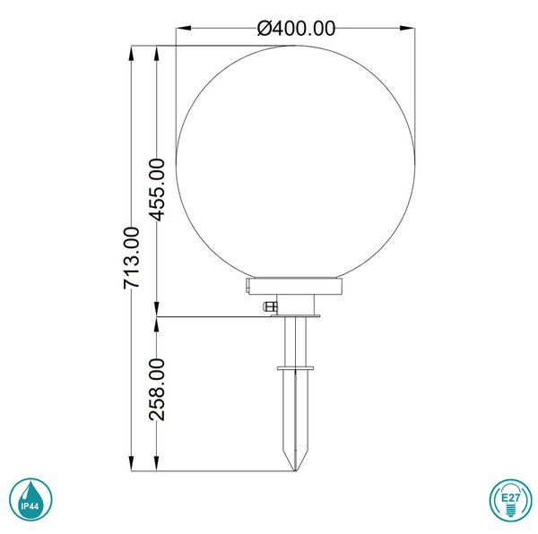 Σποτ Με Καρφί Εξωτερικού Χώρου RL Lighting Bolo R57044001