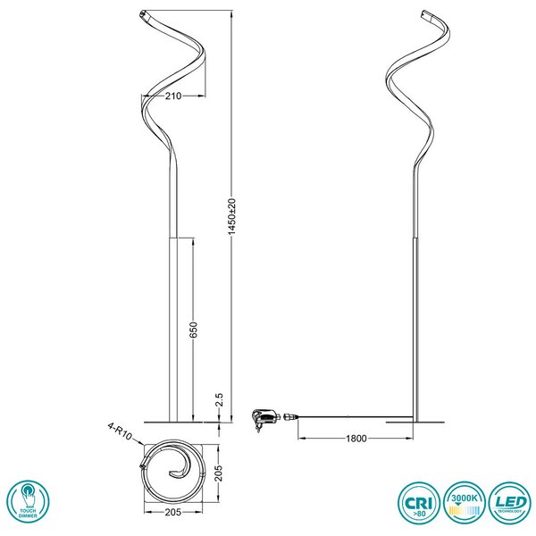 Φωτιστικό Δαπέδου RL Lighting Course R42051107 Νίκελ Ματ (3000K)