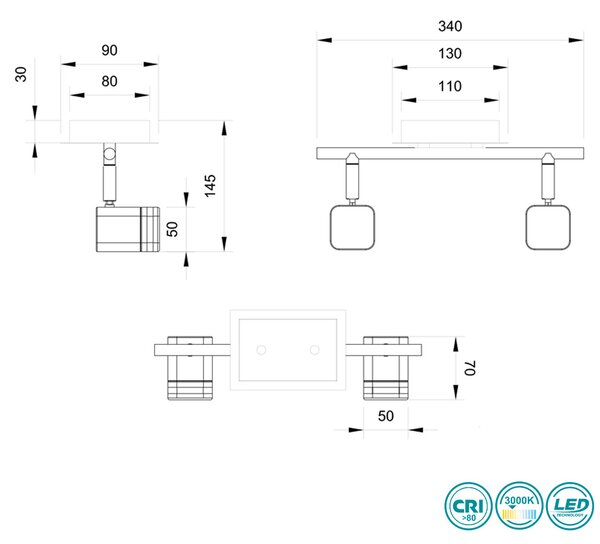 Σποτ RL Lighting Roubaix R82152107 Νίκελ Ματ