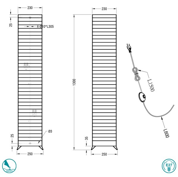 Φωτιστικό Δαπέδου RL Lighting Bamboo R40122001