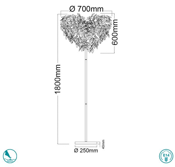 Φωτιστικό Δαπέδου RL Lighting Leavy R40463001 Λευκό