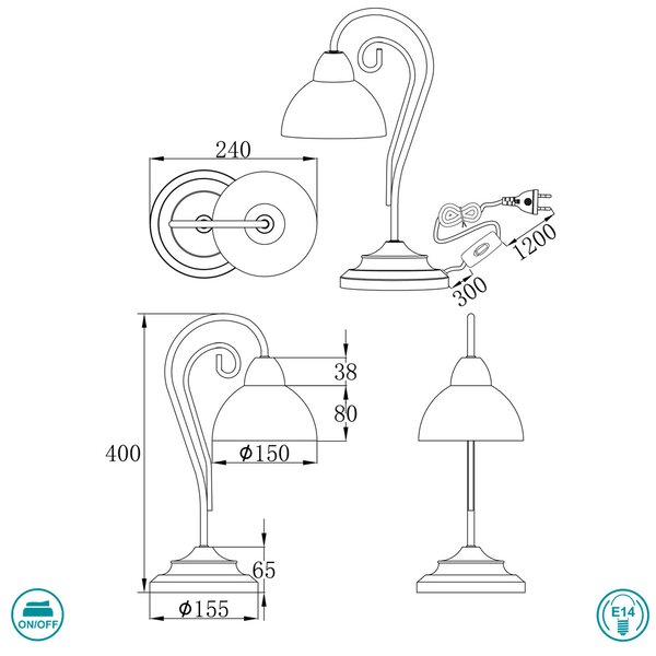 Λάμπα Επιτραπέζια RL Lighting Country R5031-24
