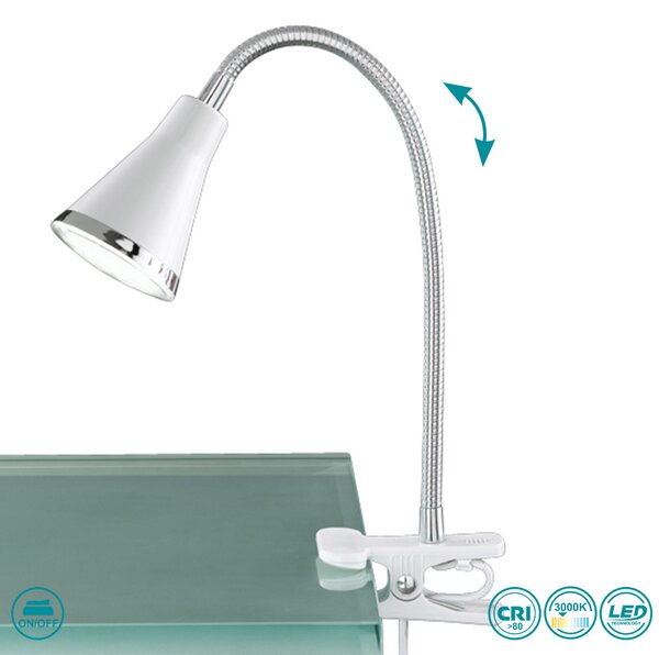 Φωτιστικό Clip-On RL Lighting Arras R22711101 Λευκό