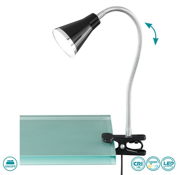 Φωτιστικό Clip-On RL Lighting Arras R22711102 Μαύρο