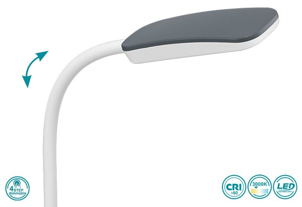 Πορτατίφ Γραφείου RL Lighting Boa R52431187 Γκρι Τιτανίου
