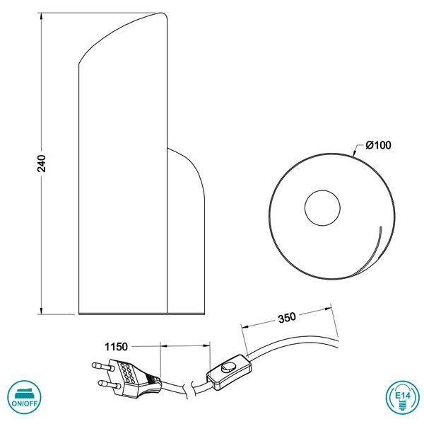 Πορτατίφ RL Lighting Frank R50161032 Μαύρο Ματ