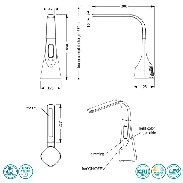 Πορτατίφ Γραφείου RL Lighting Vento R50381101