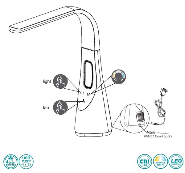 Πορτατίφ Γραφείου RL Lighting Vento R50381101