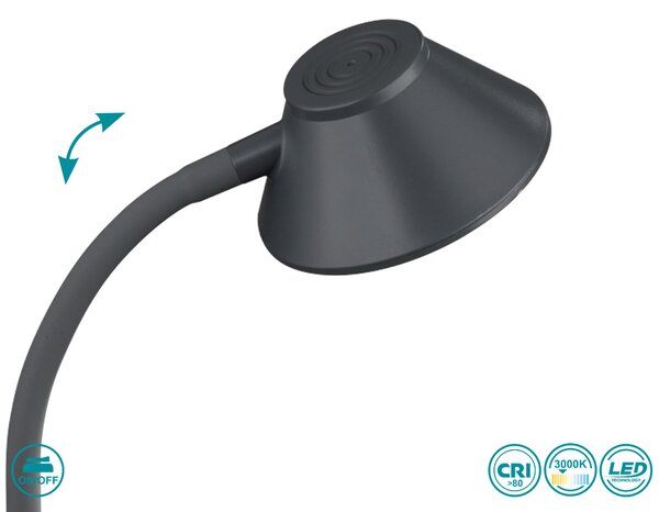 Πορτατίφ Γραφείου RL Lighting Berry R52191187 Γκρι Τιτανίου
