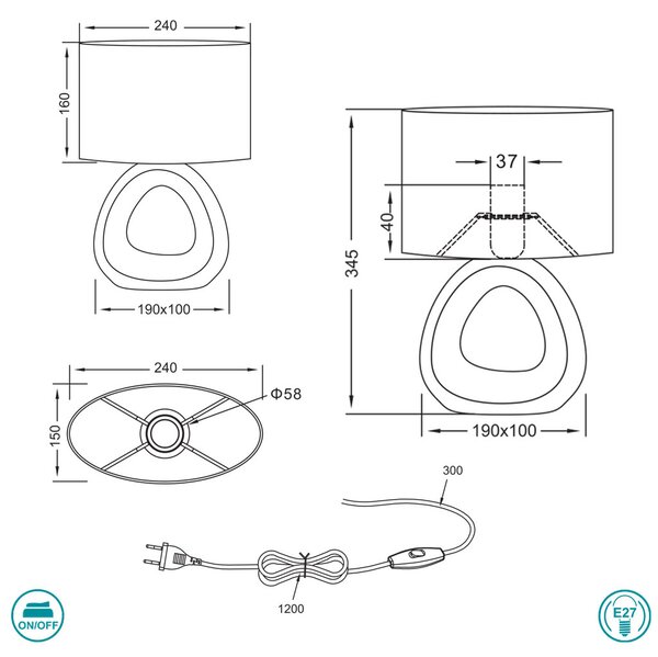Λάμπα Επιτραπέζια RL Lighting Gizeh R50841079 Χρυσή