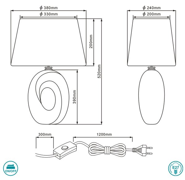 Λάμπα Επιτραπέζια RL Lighting Taba R50521089 Ασημί
