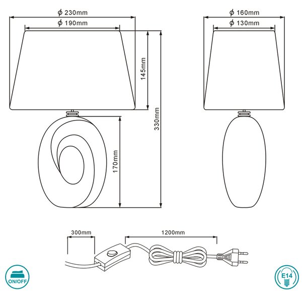 Λάμπα Επιτραπέζια RL Lighting Taba R50511089 Ασημί
