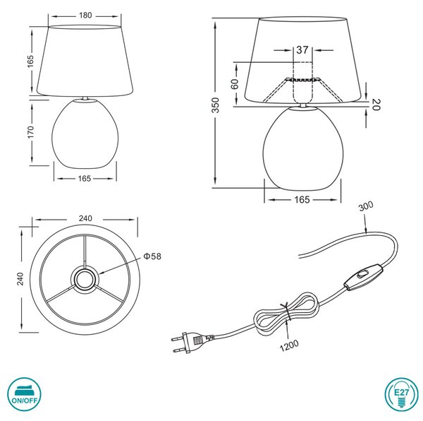Λάμπα Επιτραπέζια RL Lighting Luxor R50631089 Ασημί