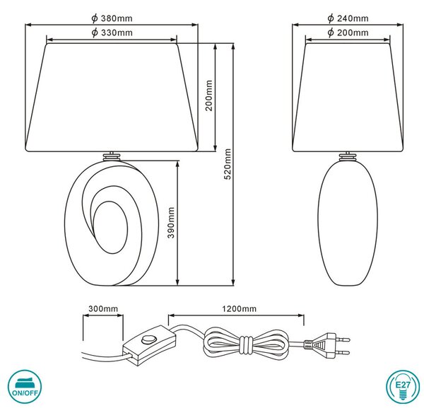Λάμπα Επιτραπέζια RL Lighting Taba R50521079 Χρυσή