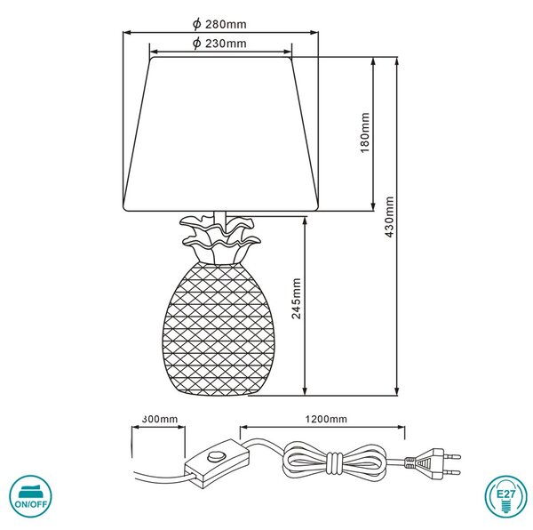 Λάμπα Επιτραπέζια RL Lighting Pineapple R50431079 Χρυσή