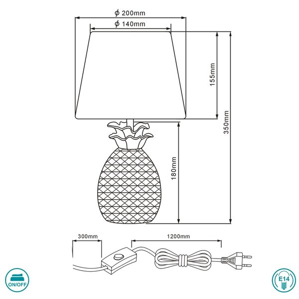 Λάμπα Επιτραπέζια RL Lighting Pineapple R50421079 Χρυσή