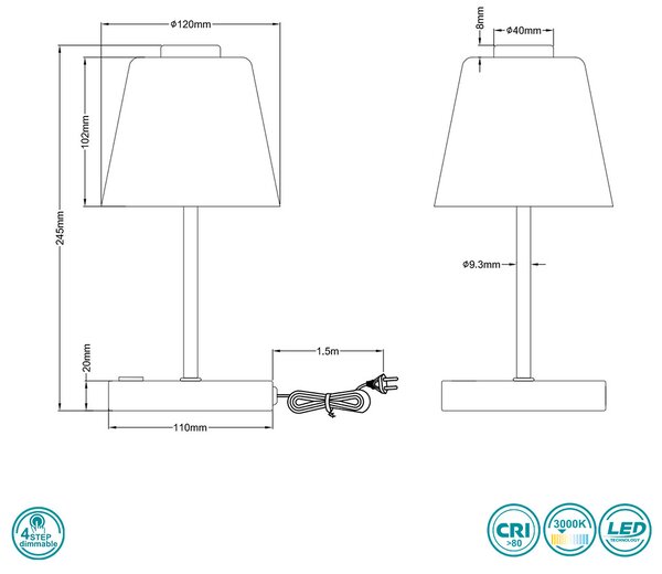 Πορτατίφ RL Lighting Emmy R52541907 Νίκελ Ματ