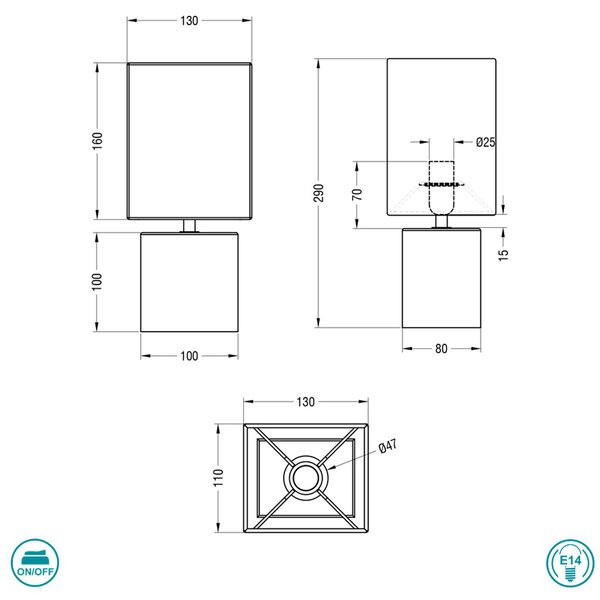 Λάμπα Επιτραπέζια RL Lighting Ping R50131001 Λευκό