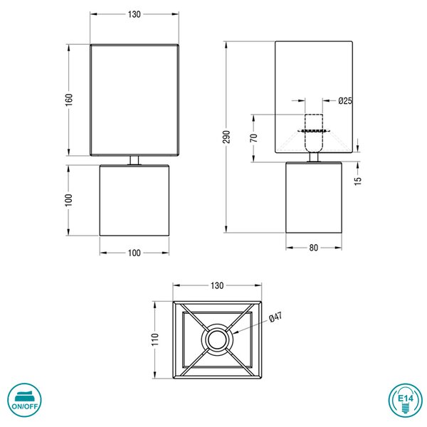 Λάμπα Επιτραπέζια RL Lighting Ping R50131087 Γκρι Τιτανίου