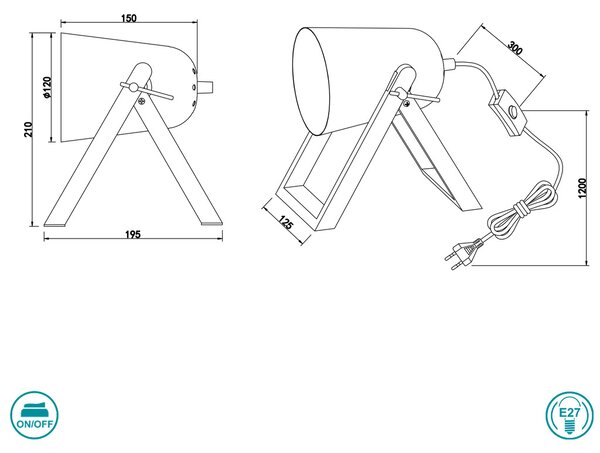 Λάμπα Επιτραπέζια RL Lighting Marc R50721080 Μαύρο Ματ-Χρυσό