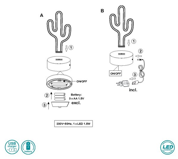 Πορτατίφ RL Lighting Cactus R55220101