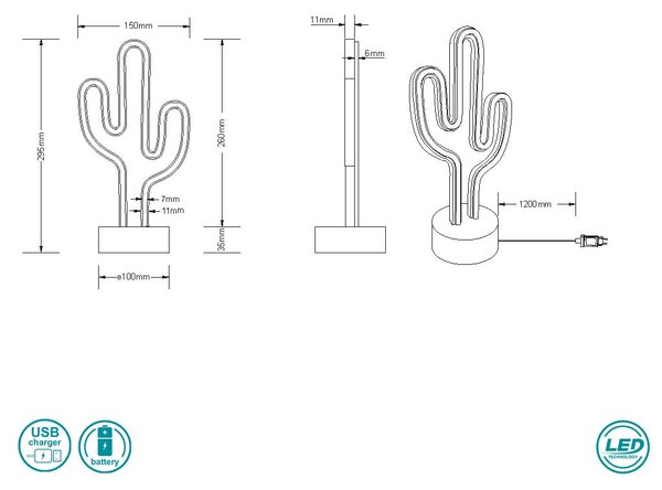 Πορτατίφ RL Lighting Cactus R55220101