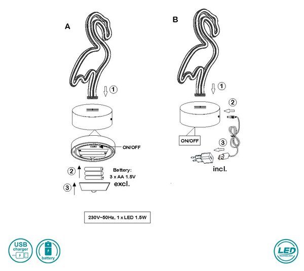 Πορτατίφ RL Lighting Flamingo R55240101