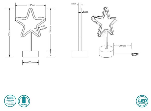 Πορτατίφ RL Lighting Star R55230101