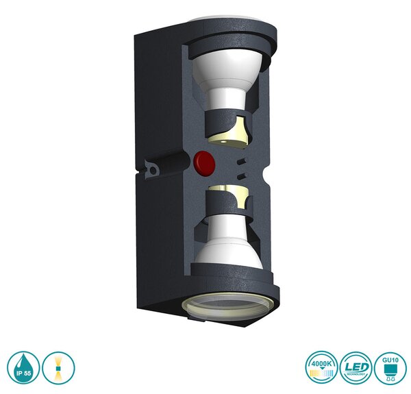Απλίκα Up-Down Εξωτερικού Χώρου Fumagalli Marta 90 2L 2A4.000.LXU2L Γκρι