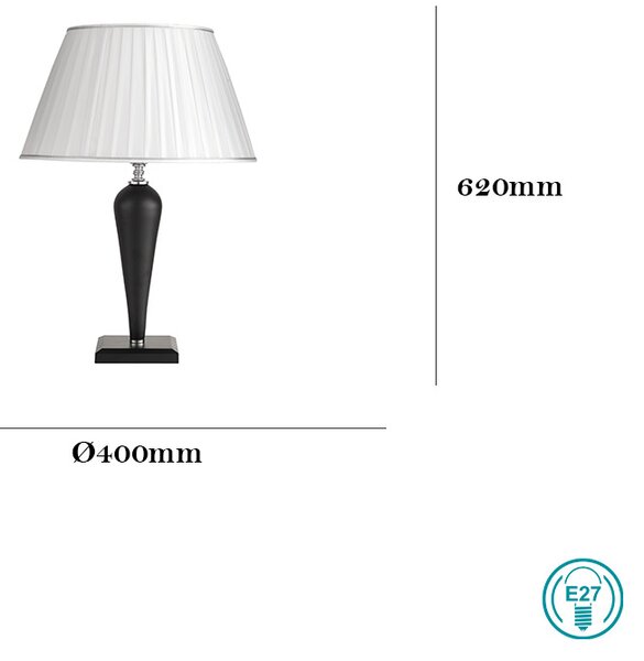 Λάμπα Επιτραπέζια Ondaluce Lg.Ravel/Nero TC.3120D40