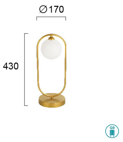 Λάμπα Επιτραπέζια Viokef Fancy 4208801 Χρυσή