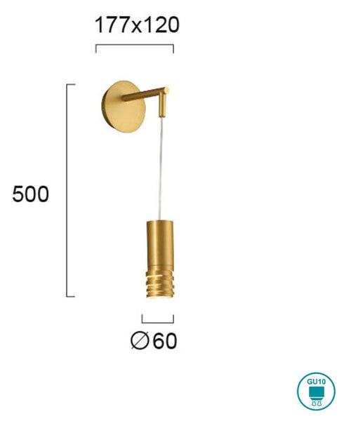 Απλίκα Viokef Paloma 4233101 Χρυσό Ματ