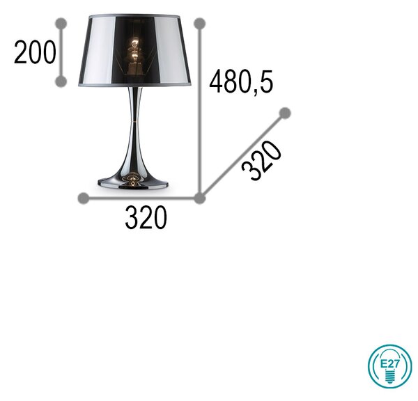 Επιτραπέζιο Φωτιστικό Ideal Lux London Cromo 032375