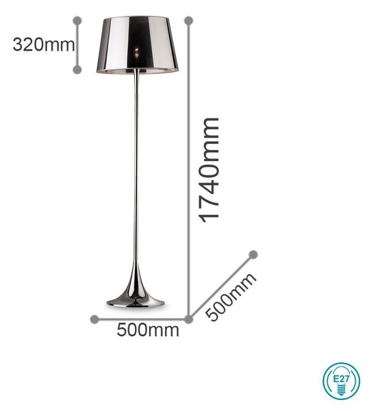 Επιδαπέδιο Φωτιστικό Ideal Lux London Cromo 032382