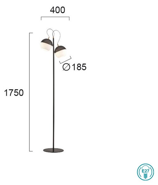 Φωτιστικό Δαπέδου Viokef Brody 3098200 Μαύρο